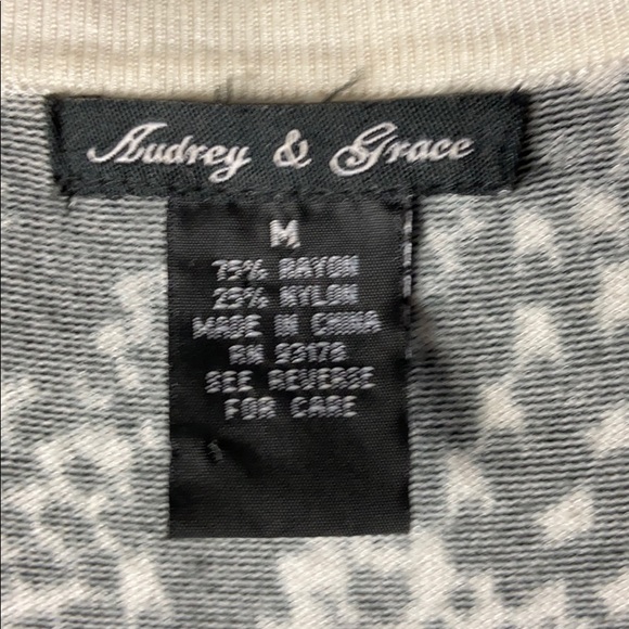 Audrey & Grace Ikat Black Short Sleeve Cardigan M - Picture 3 of 3